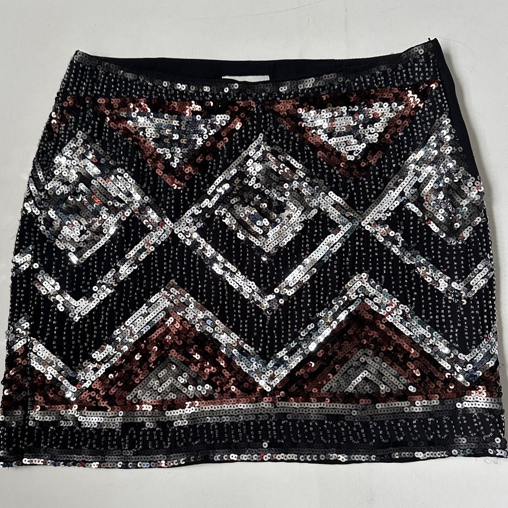Sequin Skirt from H&M with diamond pattern in silver and brown. Small